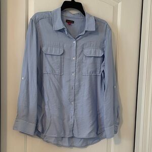 Elegant Light Blue Women's Button Down Shirt